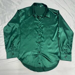 Woman’s Green Satin Shirt
